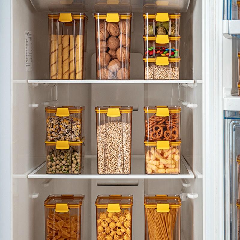 Transparent Square Sealed Fresh-keeping Box Japanese Style Kitchen Grain Storage Tank for Snacks and Dried Fruits