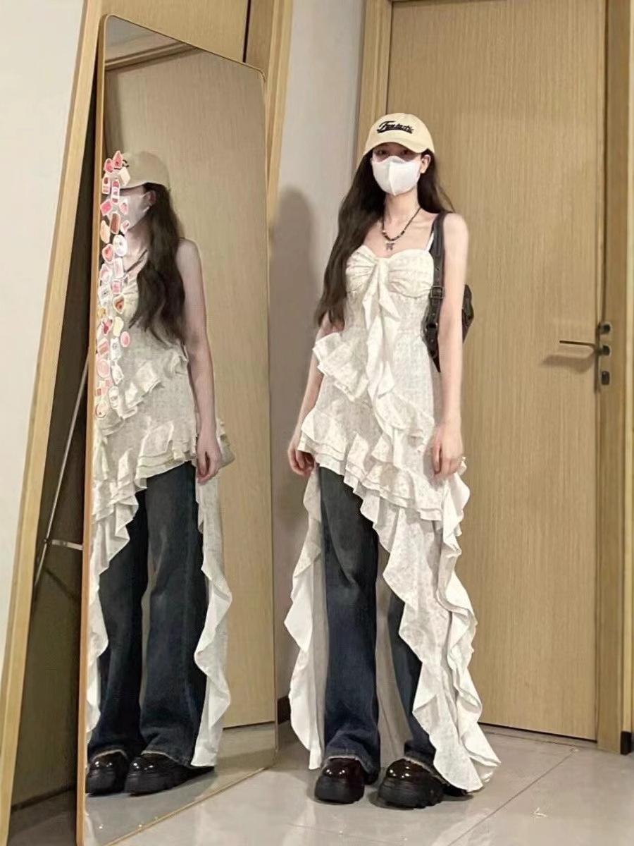 

Французское цветочное платье-камезоль с оборками - Женский летний дизайн больших размеров XXL (Premium Version)