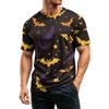 Men's Casual Halloween Print Short Sleeve T-Shirt Lightweight Breathable Round Neck Top for Everyday Wear and Seasonal Events