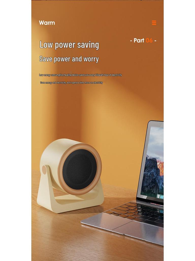 Dual-Frequency Energy-Saving Desktop Heater: Compact Warm Air Blower for Home & Office