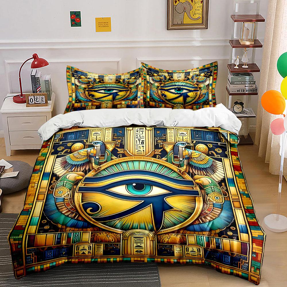 Eye of Horus motif. Bedding sets Duvet cover sets Duvet covers Pillowcases(1 * Duvet Cover 2 * Pillowcases without duvet insert)