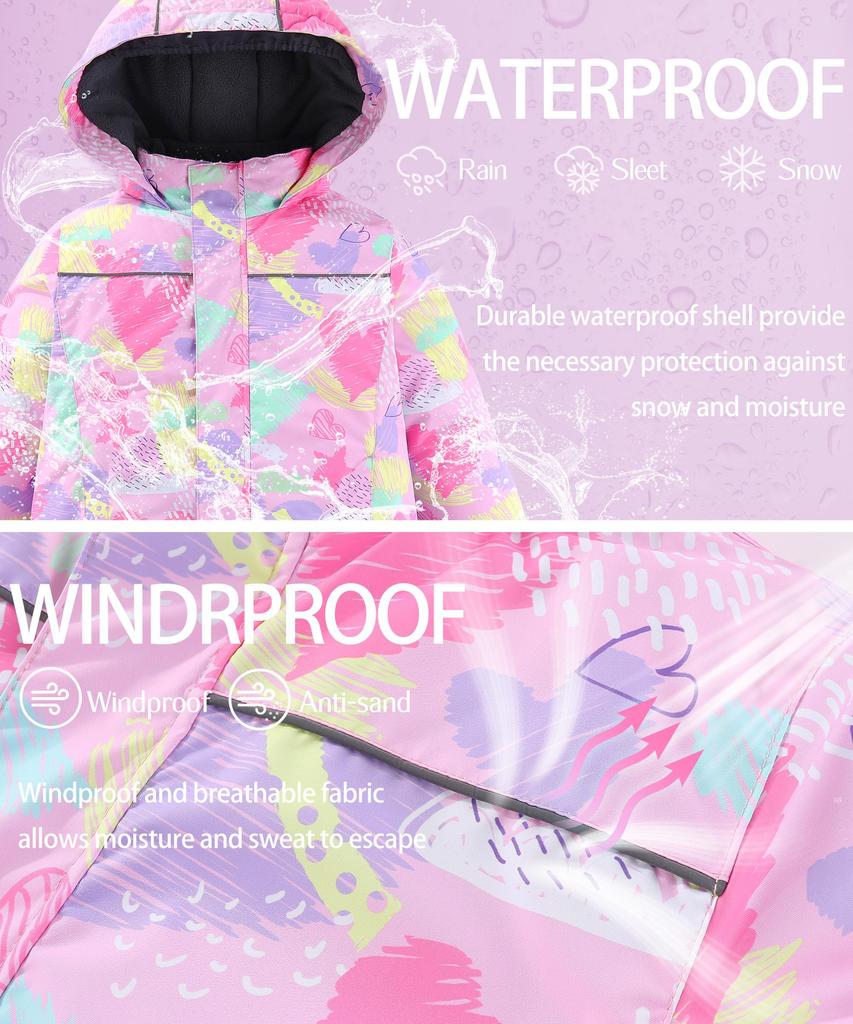 M2C Snowwear Ski Wear Snowboard Down Jacket and Perfect for Snow Palette Size 150 Kids' Set, Wear, Girls' Pants, 2-Piece Set, Play,