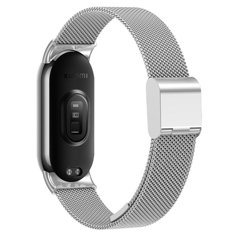 

Для Xiaomi Smart Band 9 NFC/9/8 NFC/8 Міланський ремінець для смарт-годинника Металевий ремінець на зап ястя з дрібної сітки з застібкою Silver