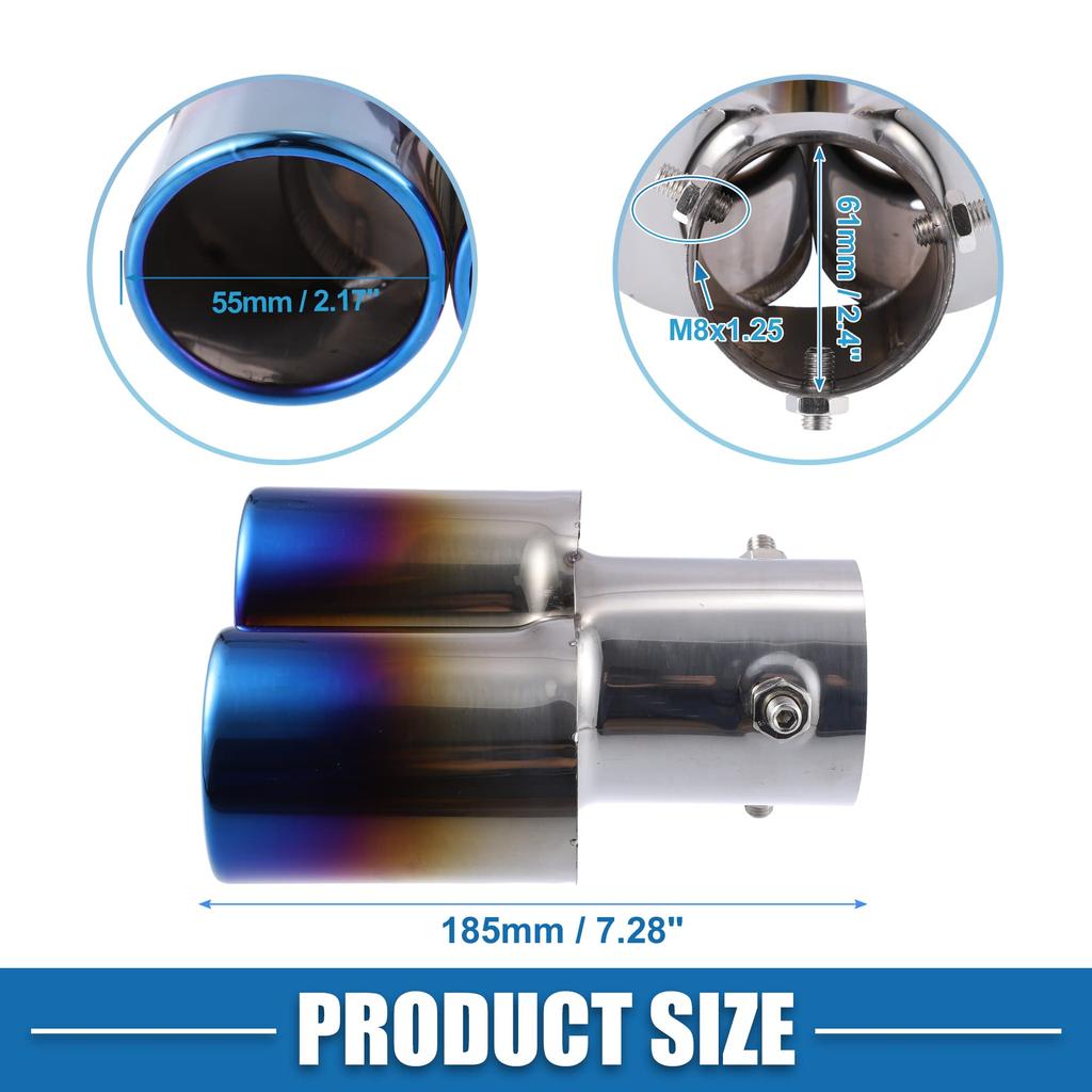 A ABSOPRO Muffler Cutter, Muffler, Exhaust Pipe, Exhaust Pipe, Double Outlet, General Purpose, For