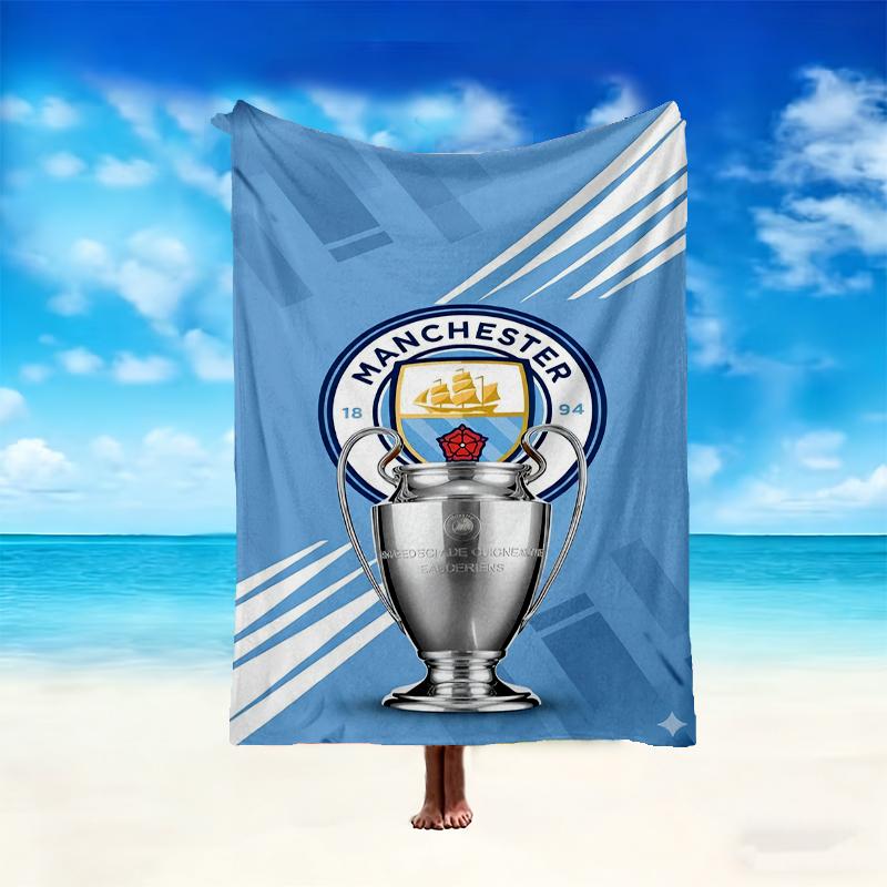 1pc Digital Print Nap Blanket, Manchester United Manchester City Blanket for Home Use, All Season Warmth, Christmas and Valentine's Day Gift Blanket
