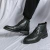 Trendstiefel für Herren zum Schnüren schwarz Kleid Mode Stiefeletten Herren Lederstiefel Mann Leder Freizeitsneaker Homme Schuhe