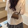 Fashion Mini Top Handle Bag for Women PU Leather Crossbody Bag Elegant Flap Shoulder Purse Small Messenger Handbag with Adjustable Strap