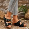 Women Hot Open Toe Sandals Crystal Beach Flip Flops Female Students Korean Fashion Wear Summer Flat Sandal Chunky Sandalias