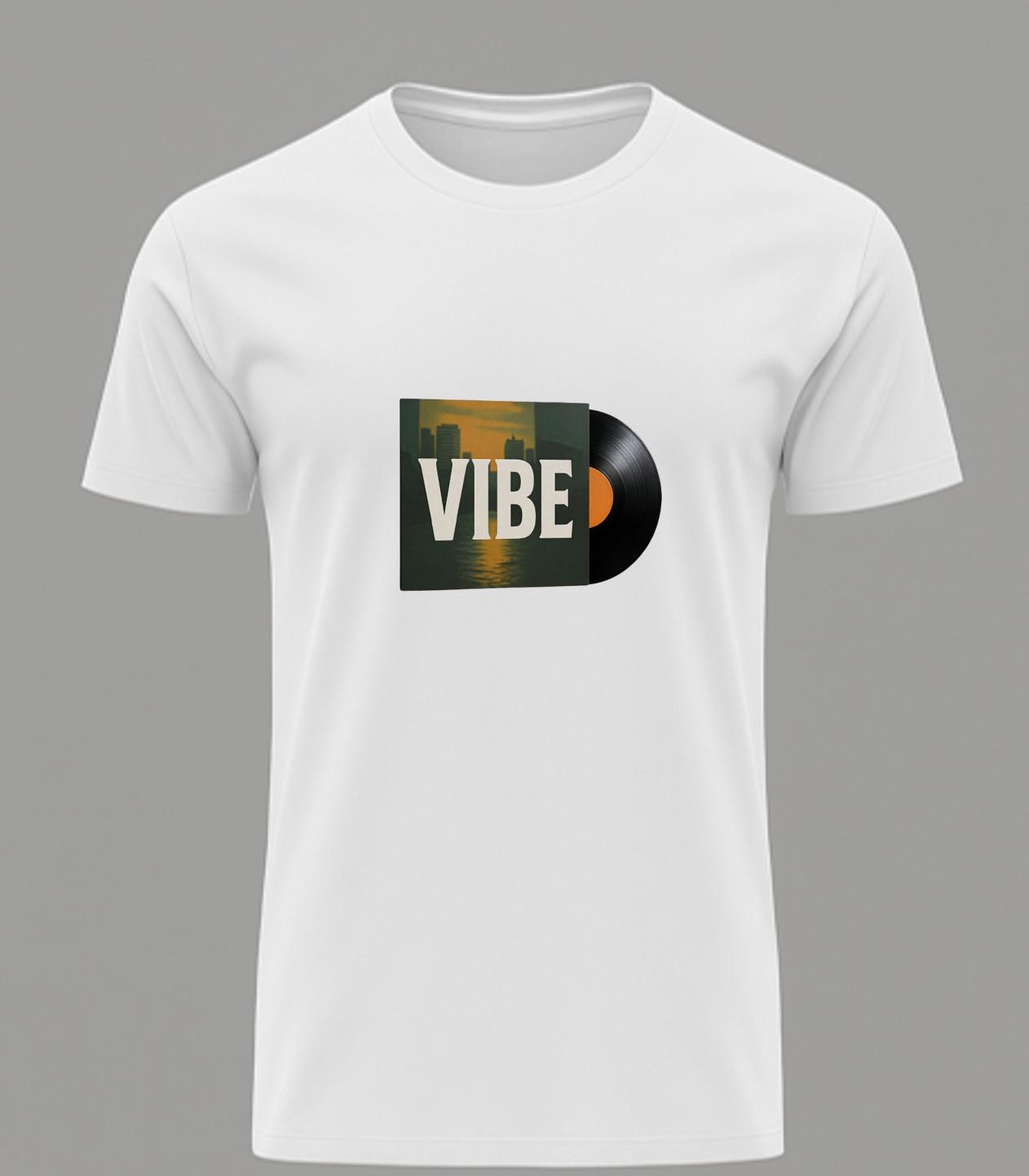 Vibe T-Shirt | Cityscape Record Album Tee | Music Graphic Shirt L
