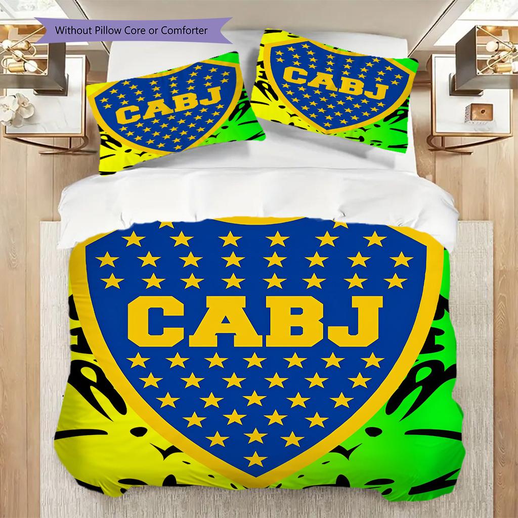 Boca Juniors Pattern Bedding Quilt Set Quilt Cover Pillowcase Home Decoration Birthday Gift (1 * duvet cover + 2 * pillowcase, without core)