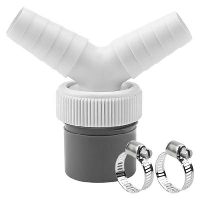 Y Type Washing Machine Drain Adapter Double Outlet Plastic Texture Perfect for 40mm Pipe Connection Space Saving Design