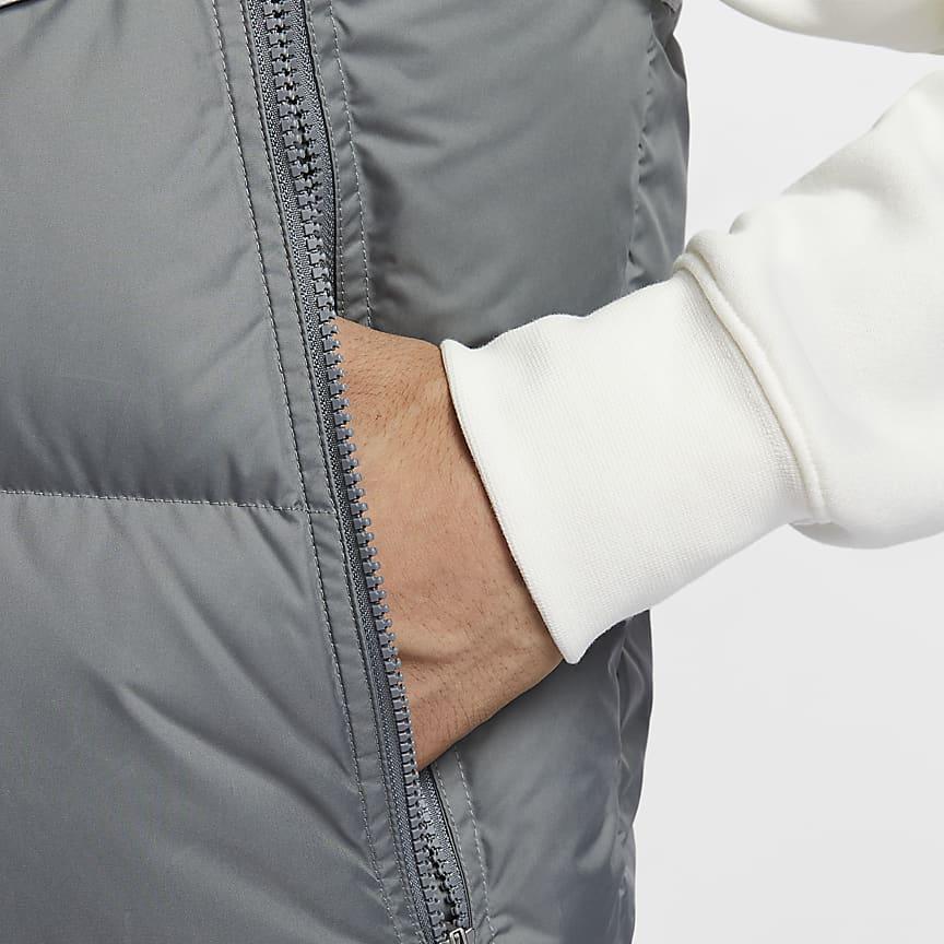 Nike Serie Storm-Fit Windrunner Vesta de puf caldă rezistentă la vânt cu guler înalt pentru bărbați Veste Gri-fum deschis DV1136-077