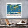 Polyester,The World Map with National Flag Painting Poster Travel Supplies/Learning,World Map Wall Decor