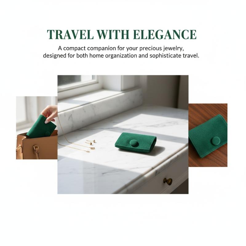 Soft Velvet Jewelry Pouch Mini Portable Bag with Snap Button Storage for Earrings Rings Small Accessories Travel Organizer