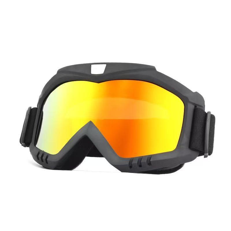 Off-road motorcycle Harley face mask goggles outdoor riding goggles ski glasses windproof equipment Black Frame Red Film