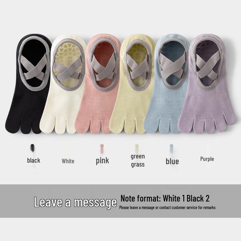 HANDUNYOU Five-Finger Anti-Slip Yoga Pilates Socks