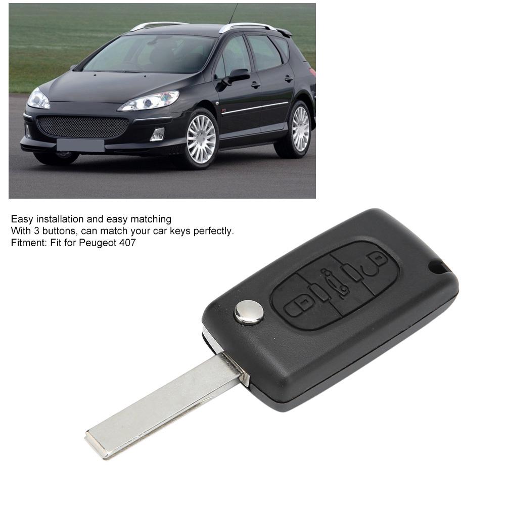 Auto Kofferbak 3 Knoppen Sleutelhanger Behuizing Vervanging met Sleuf zonder Basis Geschikt voor Peugeot