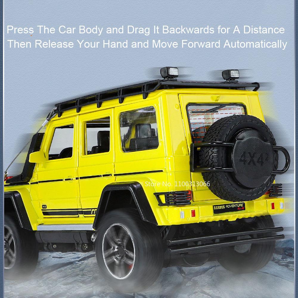 1:24 Metal G550 G800 Models Cars Toys Adventure Edition Light Sound Off-road Wheel Pull Back SUV Vehicle Children Birthday Gifts