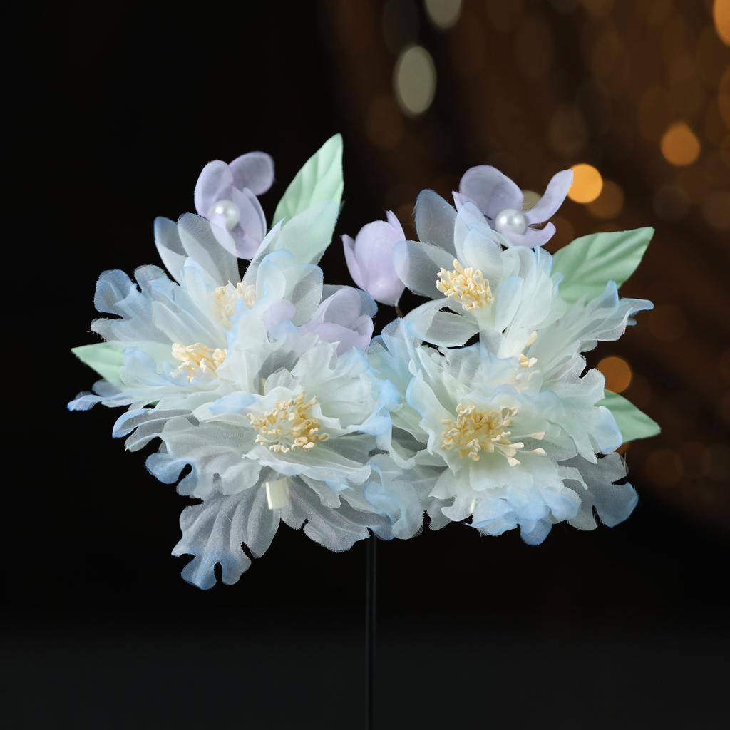 Flower Hair Clips Forks Chinese Hanfu Hair Accessories for Women Hairpin Fork Handmade Vintage Wedding Hair Jewelry Retro Crowns for Girl and Women