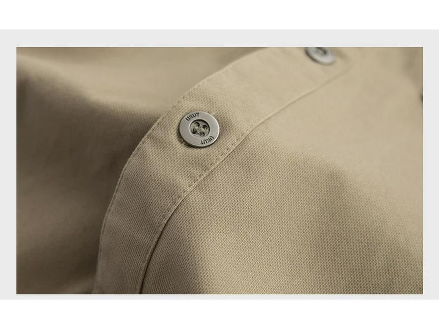 Men's Japanese Retro Long Sleeve Work Shirt - Korean Style Trendy Loose Fit with Pocket
