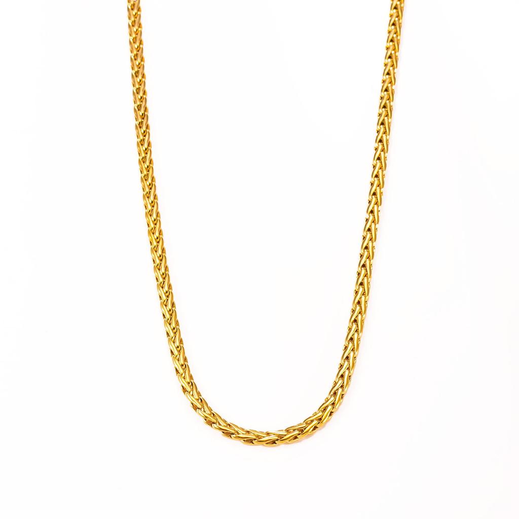18K Gold-Plated Stainless Steel Cross Necklace for Men - Hip Hop Cuban Twist Chain Jewelry