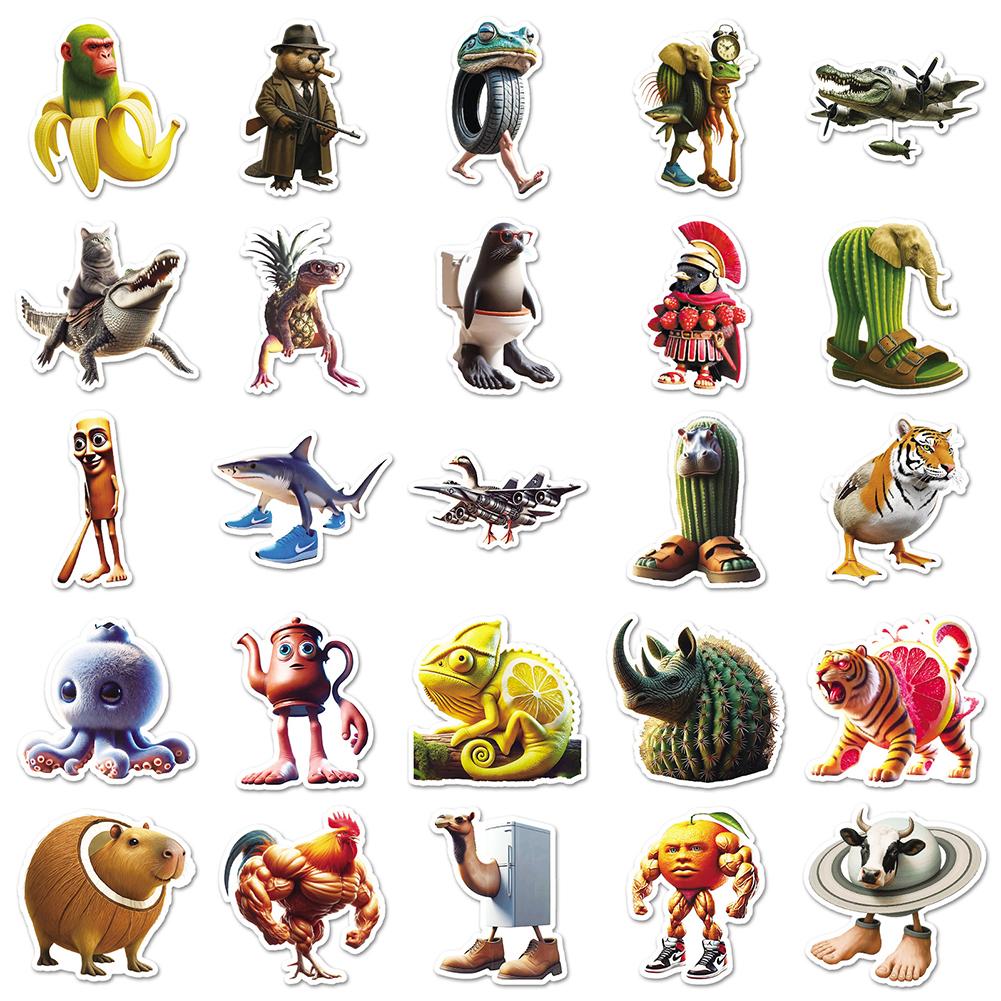 50pcs Stickers Tralalero Tralala Tung Tung Tung Sahur Colorful Journaling DIY Craft Decoration Sticker