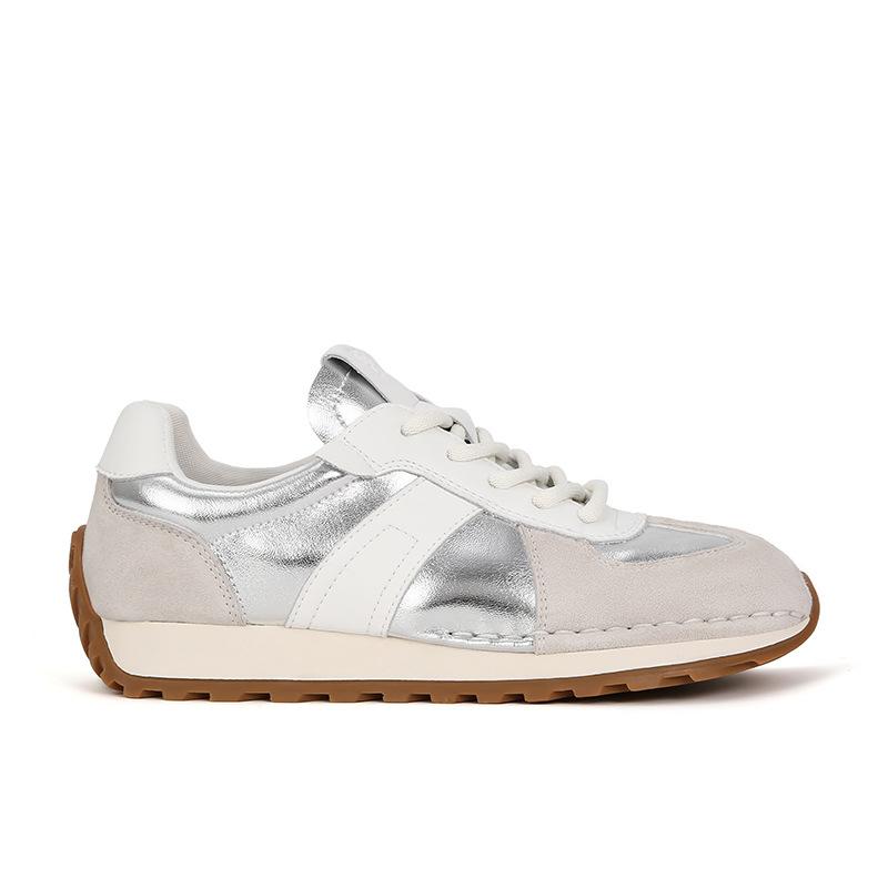 

Cowhide version Su Yinyin same color matching platform casual jogging sneakers women s Forrest Gump shoes 2025 new waffle shoes 35