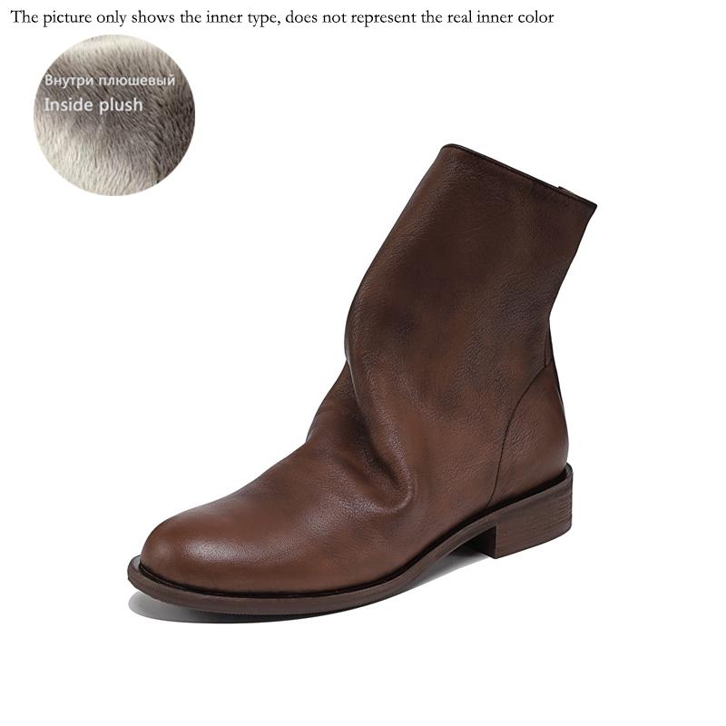 Winter Women'S Boots Vintage Chelsea Boots Women'S Shoes Women'S Ankle Boots Genuine Leather Western Boots Retro