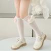 Stylish Knee Length Socks for Girls 3-12 Years Bowknot Trimmed Long Tube Socks Party Daily Wear Accessories