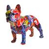 Creative Resin Bulldog Statue Graffiti Animal Sculpture Decorative Figurines for Office Desktop Modern Home Decor Entryway