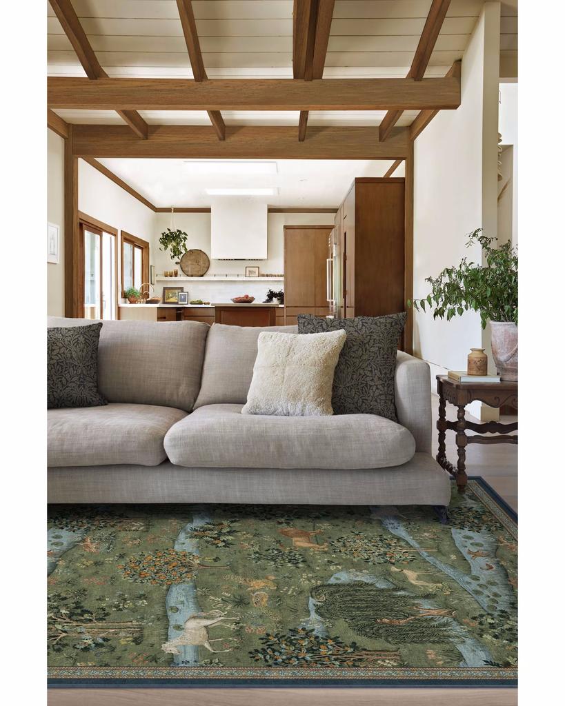 William Morris Owl & Willow Nature CarpetGreen Botanical Flower Animal Rug Modern Home Art Living Room Bedroom Decorative Carpet