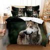 3pcs Bedding Set Animal Wolf Bear Oanda Printed Cozy Duvet Cover King Queen Twin Single Size Birthday Gift Boy Kid Bedroom Decor