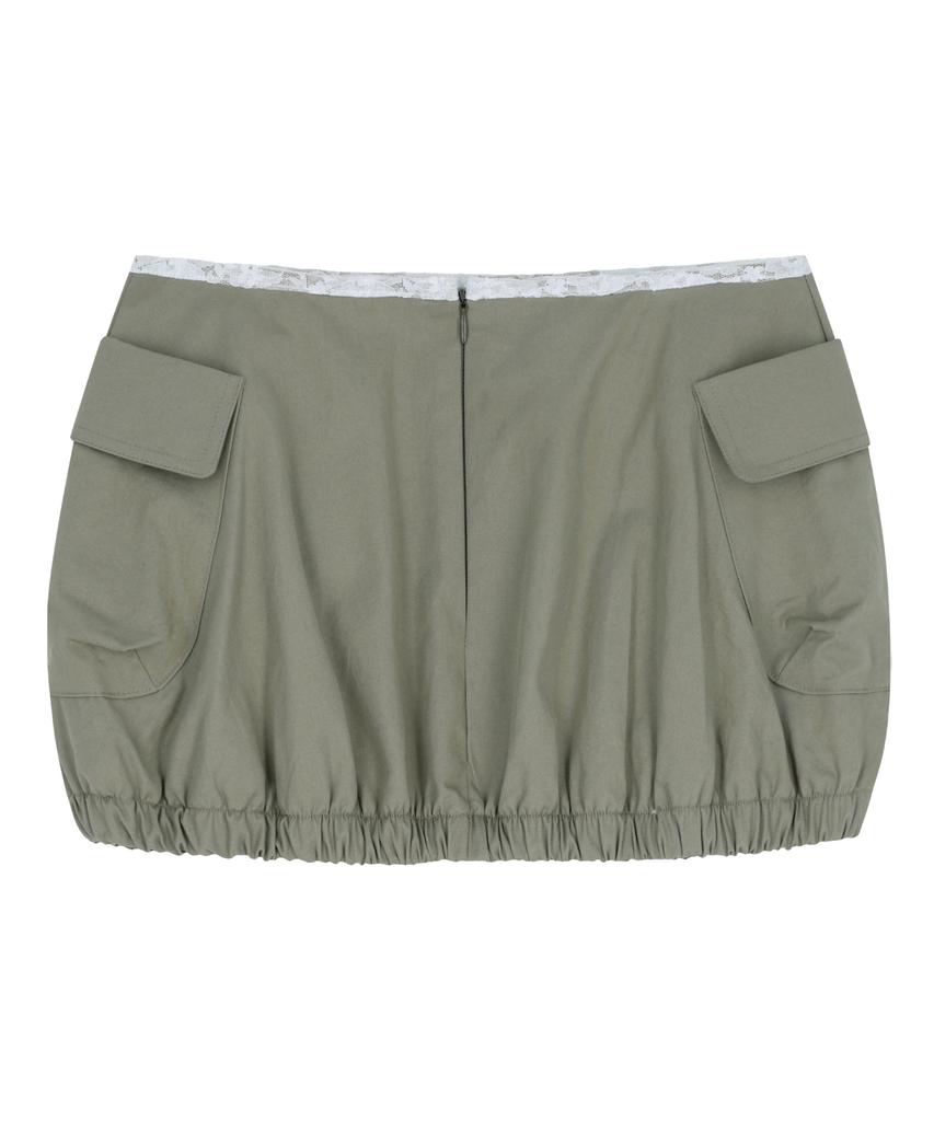 Podeowedeo Pocket Balloon Mini Skirt (Khaki)
