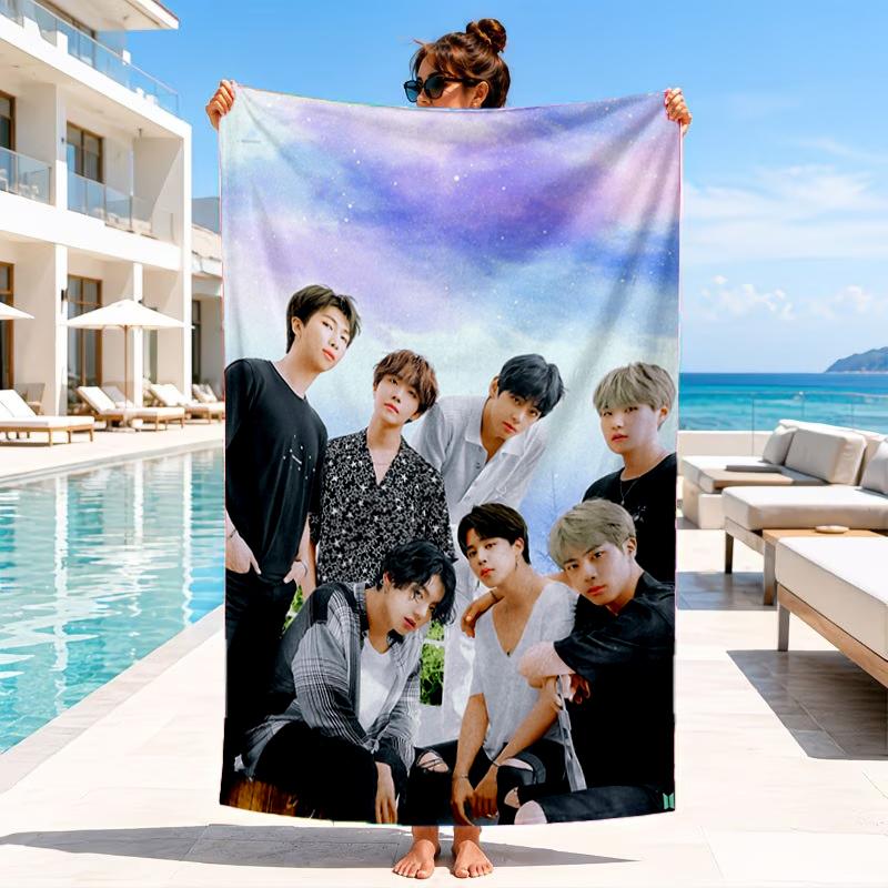 K-pop music group Beach Towel, Microfiber Beach Towel, Perfect For Pool, Beach, Travel, Home Decor Beach Party Fan gifts