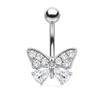 Stainless Steel Belly Button Rings For Women Crystal Navel Piercing Body Jewelry For Beach Use