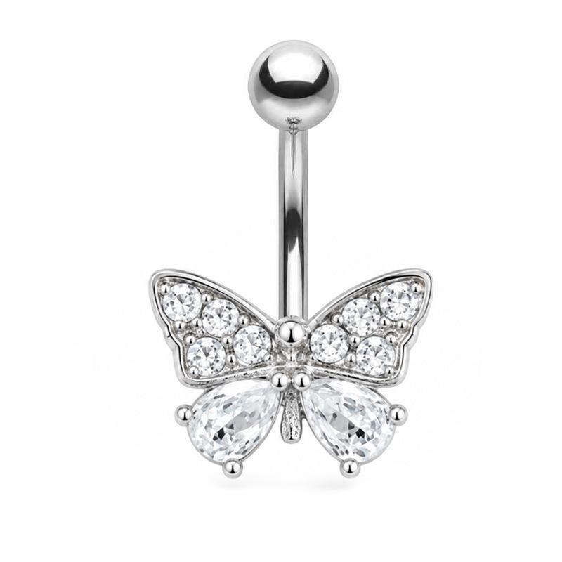 Stainless Steel Belly Button Rings For Women Crystal Navel Piercing Body Jewelry For Beach Use