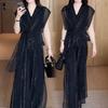 Mom's 2026 Summer Chiffon Two-Piece Set: Age-Reducing Short Sleeve Top & Wide-Leg Pants for Middle-Aged and Elderly Women.