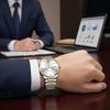 Men's Luminous Watch Large Dial Dual Calendar Automatic Movement Wristwatch for Business