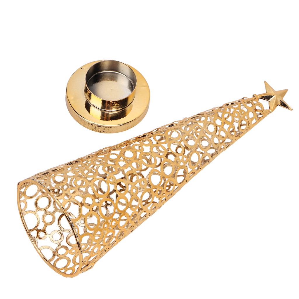 Christmas Tree Shaped Candle Holder Metal Scented Candle Stand Tealight Holder Home Tabletop Decoration for Holiday Party