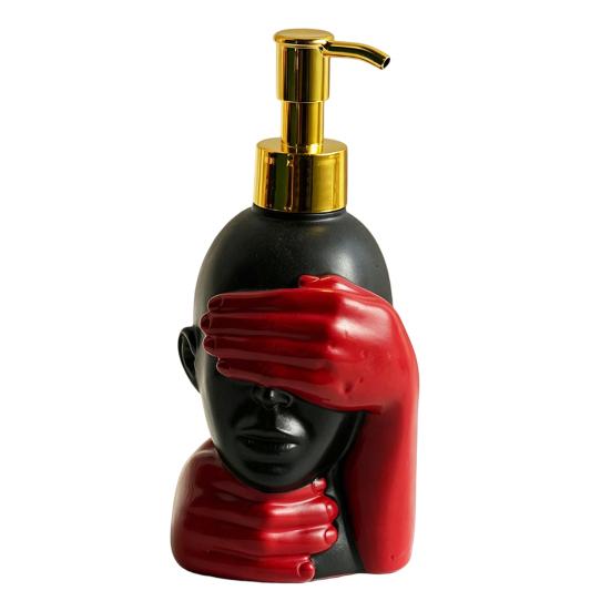 200ml Dispensing Bottle Smooth Foaming Artistic Black Red Design Soap Bottle