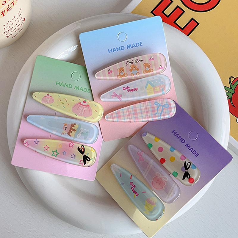 3Pcs/Set Candy Color Hair Bang Clip Summer Hairpin Acrylic Barrette Hair Side Clamp For Girl Hair Accessories