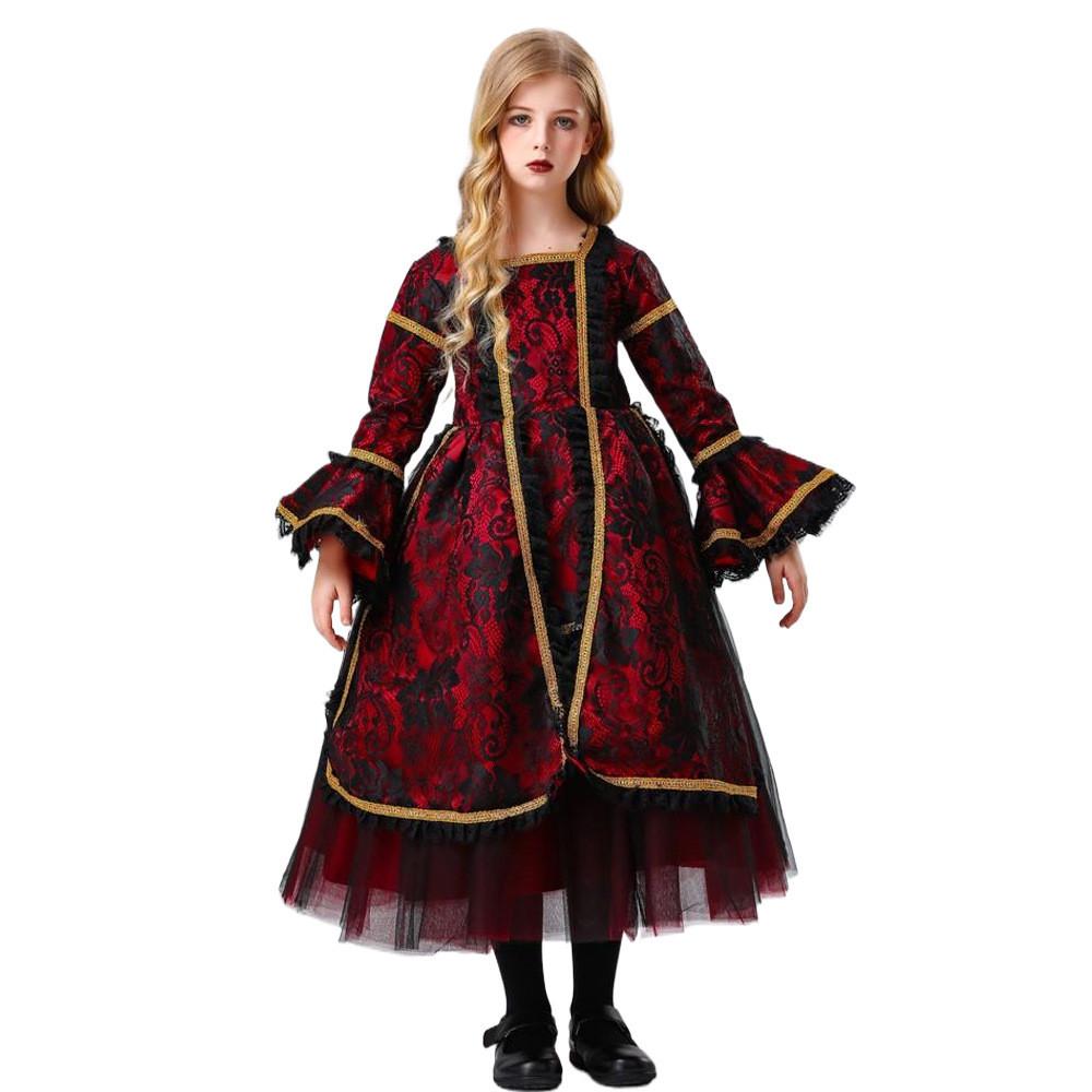 Halloween Child Vampire Costume For Kids With Spandex Fabric For Stage Performance