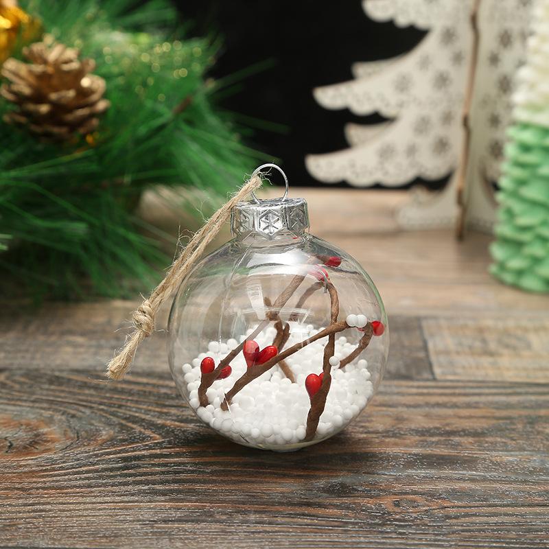 10 Pieces Of 2025 Creative New PET Transparent Snow Ball 6cm Christmas Tree Pendant Christmas Decoration Gift Christmas Ball