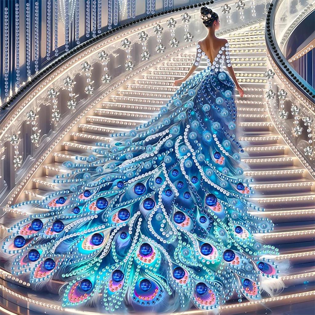 5D DIY Częściowy Specjalny Kształt Wiertła Diamentowy Zestaw Malarski Dziewczyna Dekoracja 30x30cm