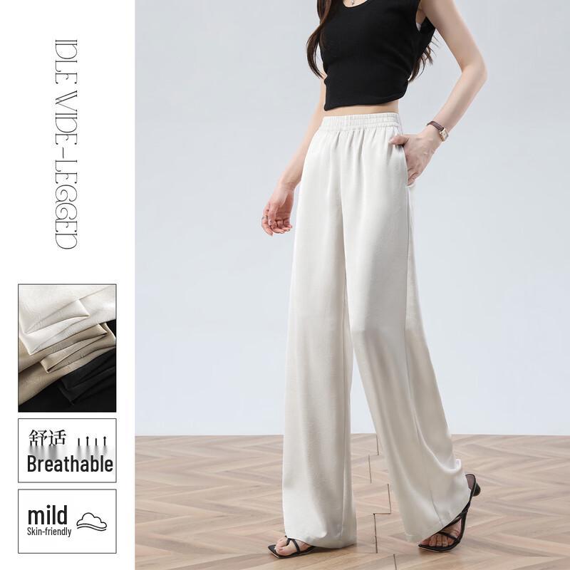 Women s Drapey Wide-Leg Casual Pants L