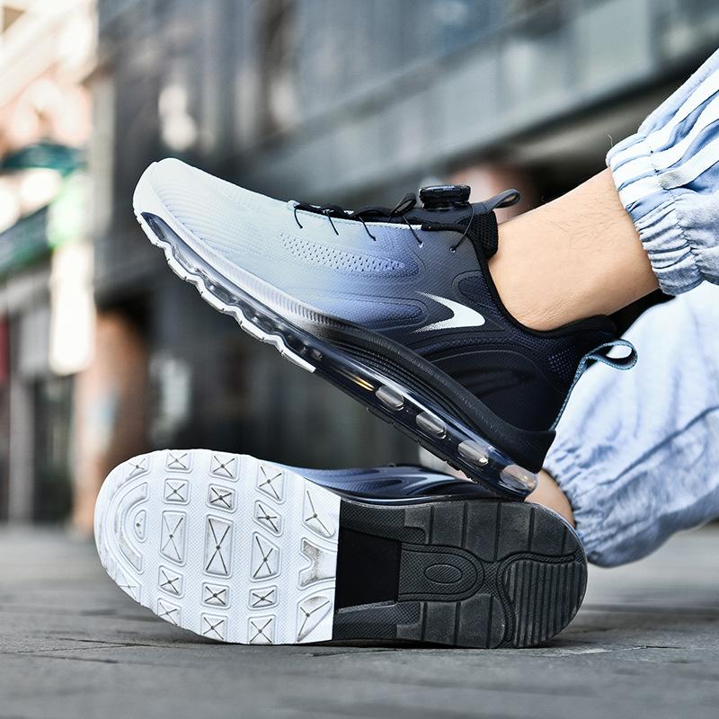 Full palm air cushion shock absorption running shoes autumn men's shoes sports shoes women's casual shoes flying woven mesh shoes couple travel