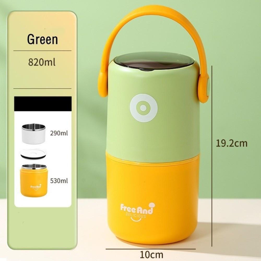 580ml/820ml Thermal Lunch Box Stainless Steel Food Soup Container  for Office&School