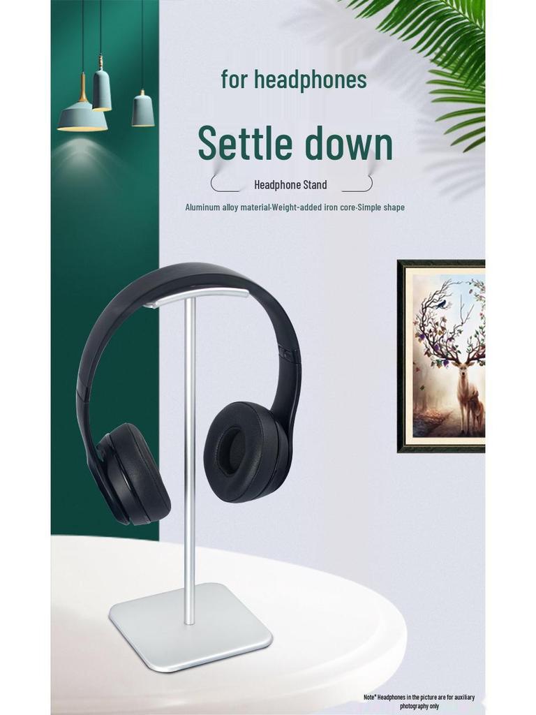 Aluminum Alloy Over-Ear Headphone Stand & Universal Hook