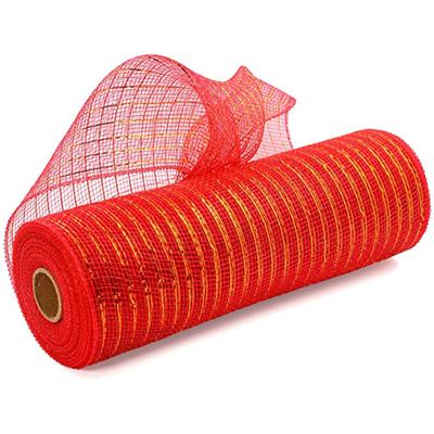 Poly Mesh Ribbon with  Foil Each Roll for Wreaths Swags Bows Wrapping and Decorating