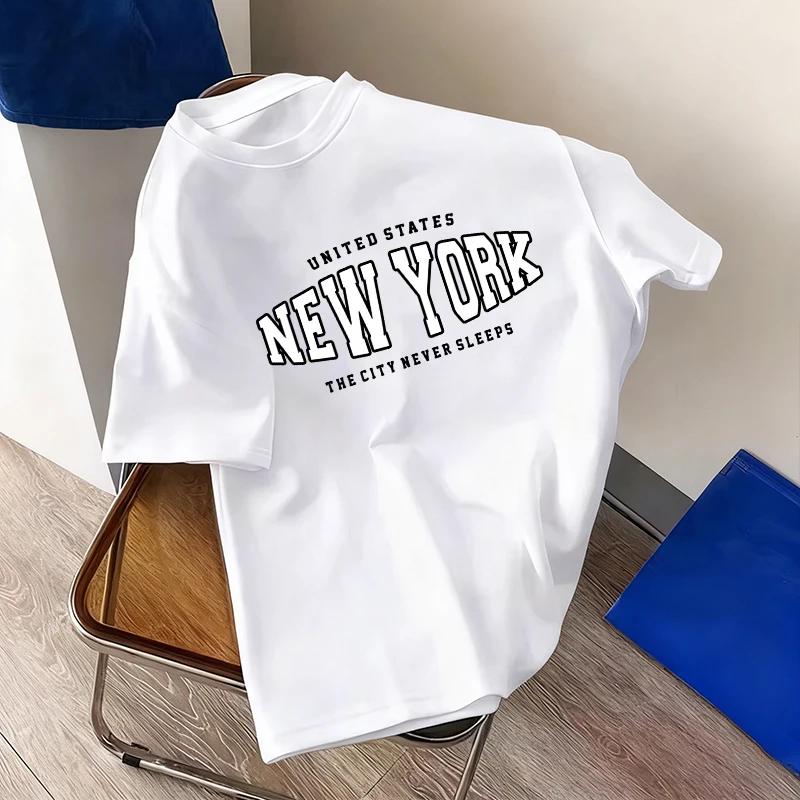 Mens Tshirt City Vibe Fashion Print Streetwear Top 2026 Spring Summer Daily Casual Sports Crew Neck Pure Cotton Tees Oversize